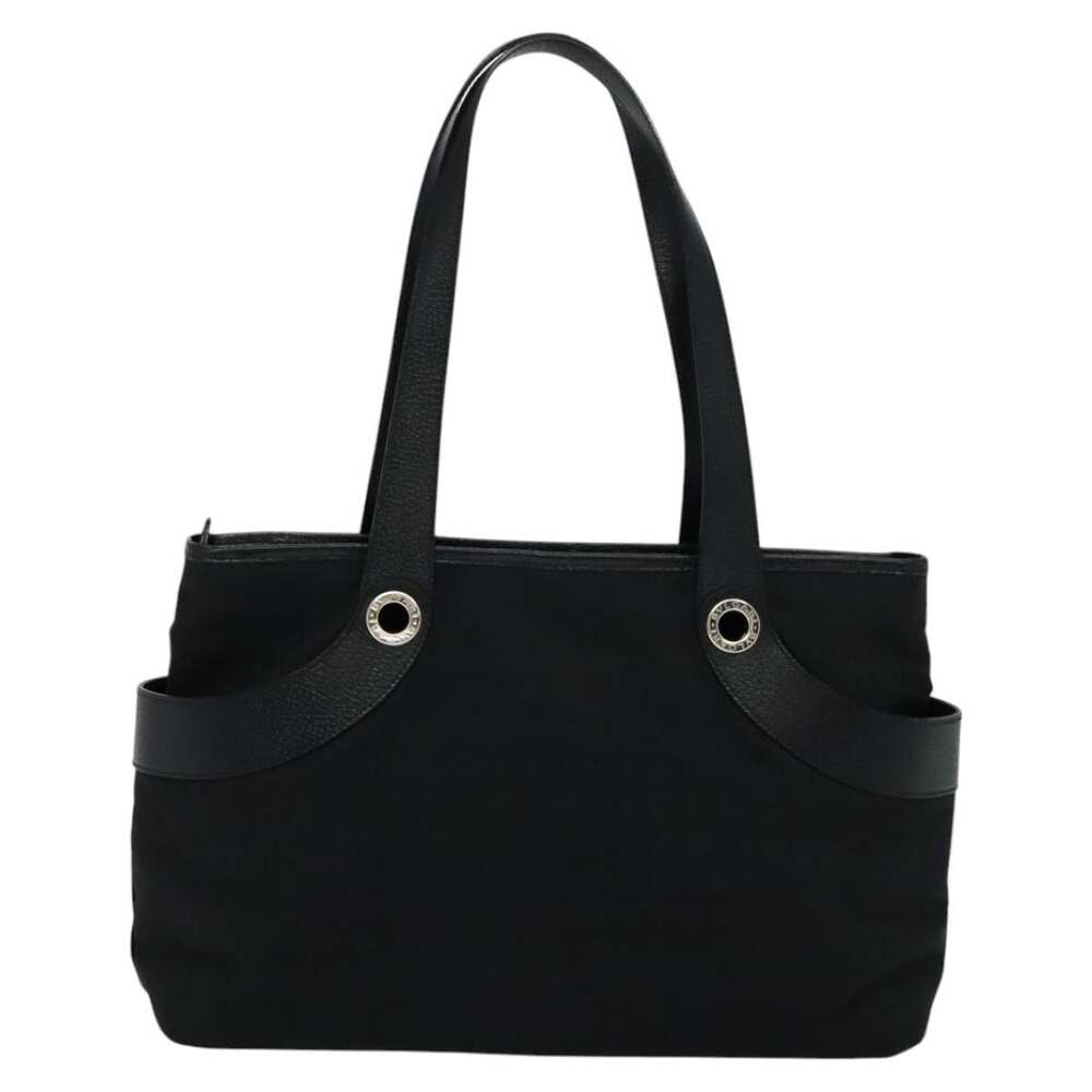 Bvlgari Canvas Logo Mania Shoulder Bag Black